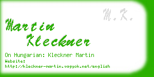 martin kleckner business card